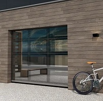Панорамные ворота ALUTECH серии AluPro с минеральным фасадным остеклением, 3000×4000 мм