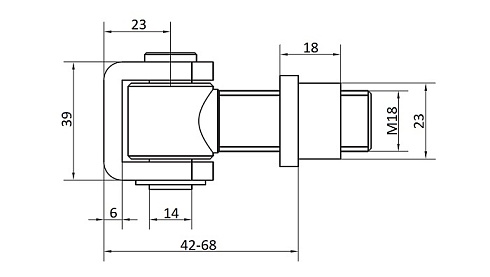 Комплектующие для распашных ворот Петля CAME H 18 регулируемая с гайкой, 42-68 мм, М18, приваривание в Симферополе